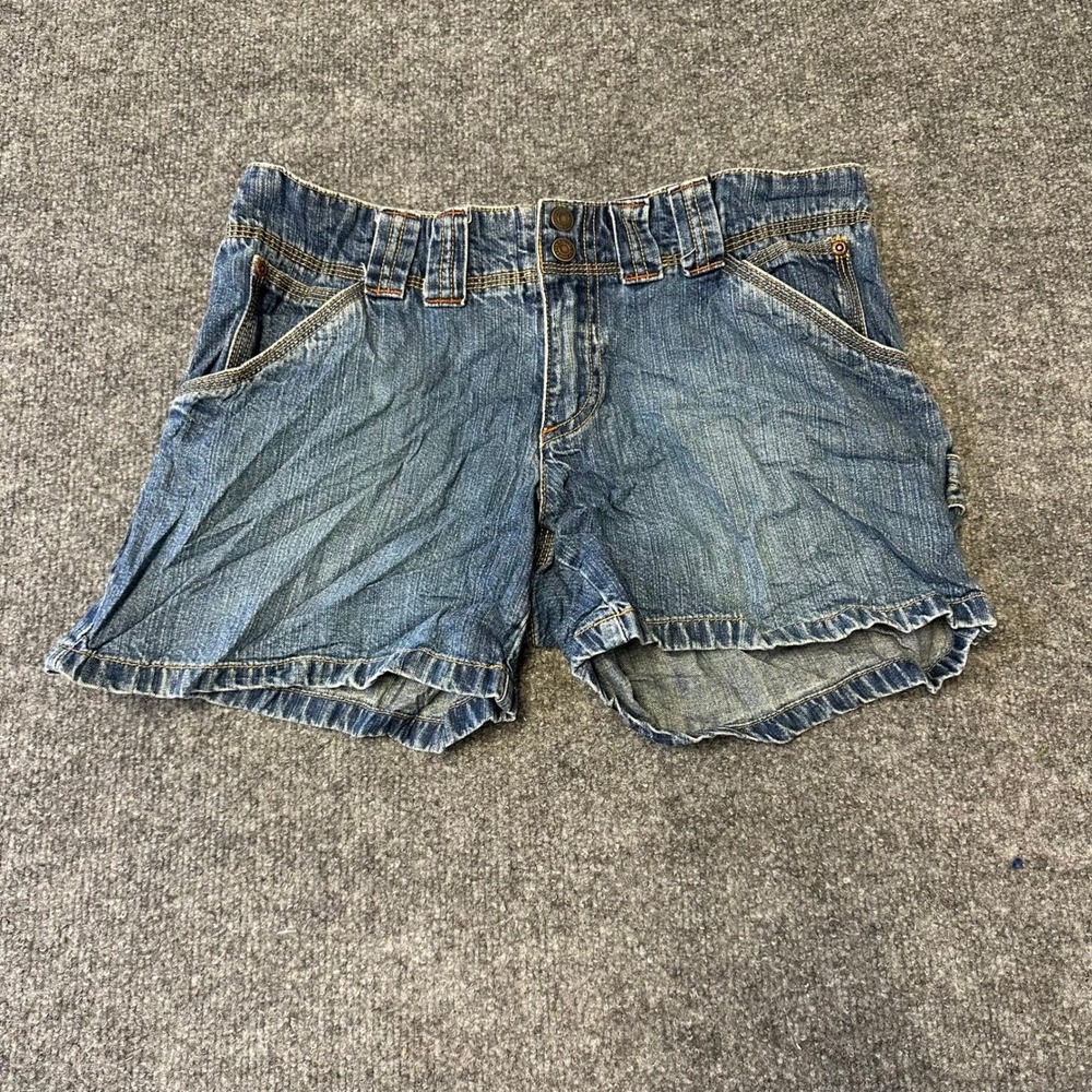 Old Navy Shorts Womens Size 6 Blue Denim Low Waist Casual Double Button Cotton